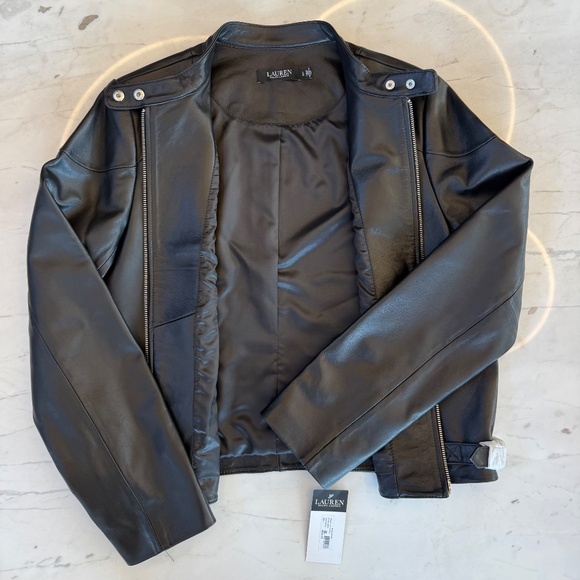 NEW Ralph Lauren Leather Jacket Lambskin - Picture 3 of 16